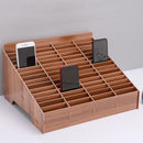 Wooden Multi-cell Mobile Phone Film Stand Desktop Display Rack, 60 Grids, Size: 41.7x34.5x23cm (Brown)