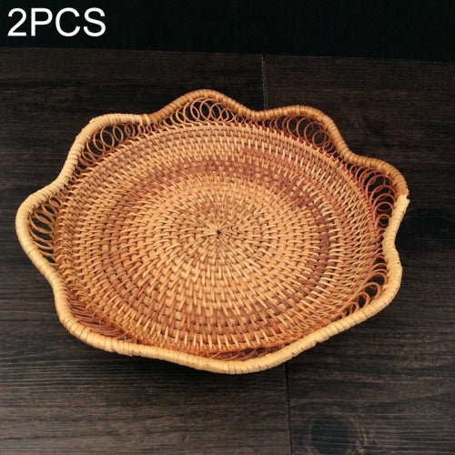 2 PCS GP3 Braided Sweet Vegetable Fruit Snack Storage Tray Basket