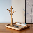 3PCS Solid Wood Key Rack, Porch Storage Rack, Rubber Wood Square