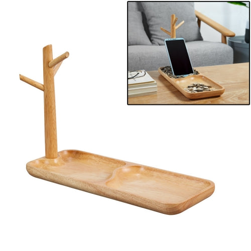 3PCS Solid Wood Key Rack, Porch Storage Rack, Rubber Wood Long Style