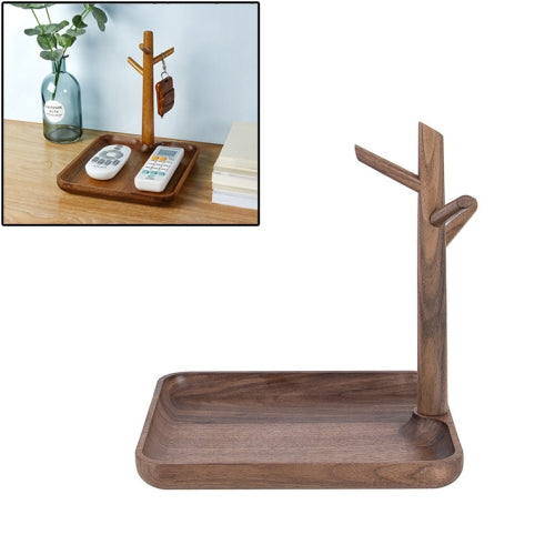 3PCS Solid Wood Key Rack, Porch Storage Rack, Walnut Square