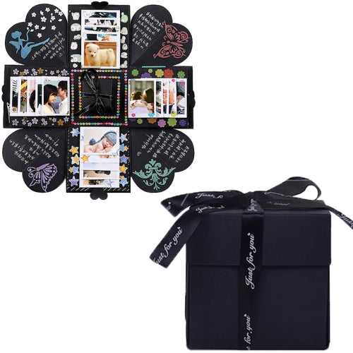 Creative DIY Handmade Photo Album Surprise Explosion Gift Box (Black)