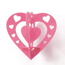 Classroom Decoration Non-woven Heart Three-dimensional Wicker Pendant, Size: 15cm (Pink)