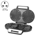 Household Waffle Maker Toaster Double Dish Heating Mini Breakfast Machine Sandwich Electric Cake Baking Machine, UK Plug