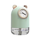 H216 Home Mute USB Mini Water Replenishing Instrument Cool Bear Clock Shaped Humidifier(Green)