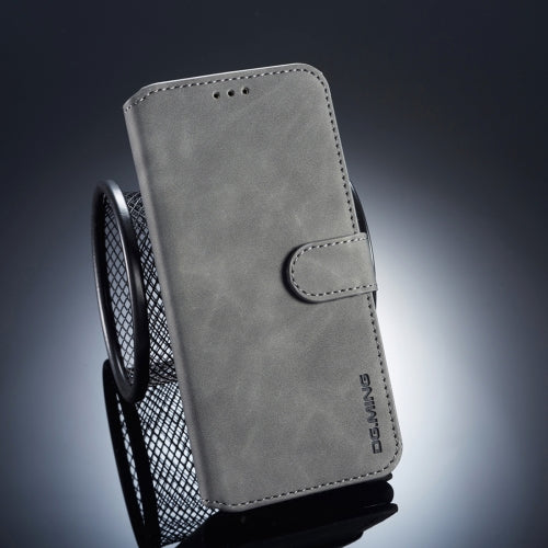 DG.MING Retro Oil Side Horizontal Flip Case for Huawei Mate 20 Lite, with Holder & Card Slots & Wallet (Grey)