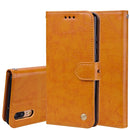 For Huawei P20 Business Style Oil Wax Texture Horizontal Flip Leather Case with Holder & Card Slots & Wallet(Brown)