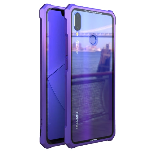 Buckle Series Metal Frame + Tempered Glass Cover Case for Huawei Nova 3 (Purple)
