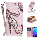3D Colored Drawing Butterfly High-heeled Shoes Pattern Horizontal Flip Leather Case for Huawei Y5 (2019) / Honor 8s, with Holder & Card Slots & Wallet