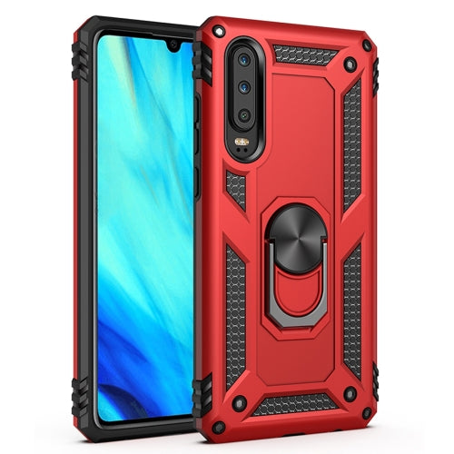 Armor Shockproof TPU + PC Protective Case for Huawei P30, with 360 Degree Rotation Holder (Red)