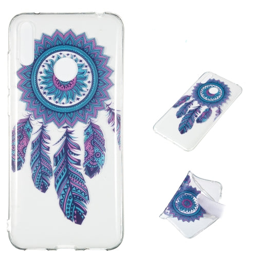Blue Wind Chime Pattern Highly Transparent TPU Protective Case for Huawei Y7 Pro (2019)
