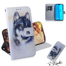 White Wolf Pattern Coloured Drawing Horizontal Flip Leather Case for Huawei Y9 (2019) / Enjoy 9 Plus, with Holder & Card Slots & Wallet