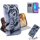 Tiger Pattern Coloured Drawing Horizontal Flip Leather Case for Huawei Honor 8C, with Holder & Card Slots & Wallet