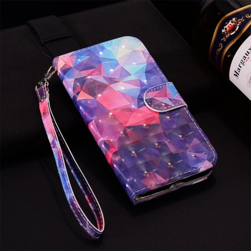 3D Color Lattice Pattern Colored Drawing Horizontal Flip Leather Case for Huawei P30, with Holder & Card Slots & Wallet & Lanyard
