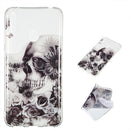 Black Flower Skull Pattern Highly Transparent TPU Protective Case for Huawei Enjoy 9