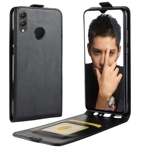 Business Style Vertical Flip Leather Protective Back Cover Case for Huawei Honor 8X, with Card Slot (Black)