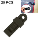 20 PCS Outdoor Tent Awnings Windproof Fixing Clip Multifunctional Wind Rope Buckle (Black)