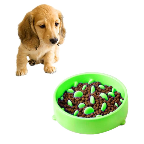 Pet Bowl Preventing Choking PP Materia Bowl (Green)
