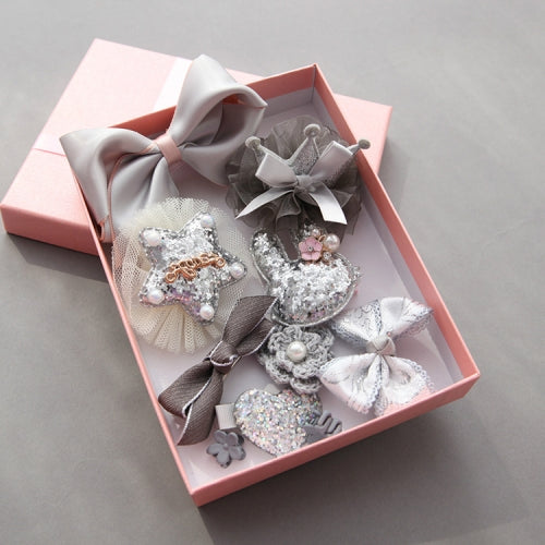 10 PCS Cute Children Headwear Hair Clip Set(Grey)