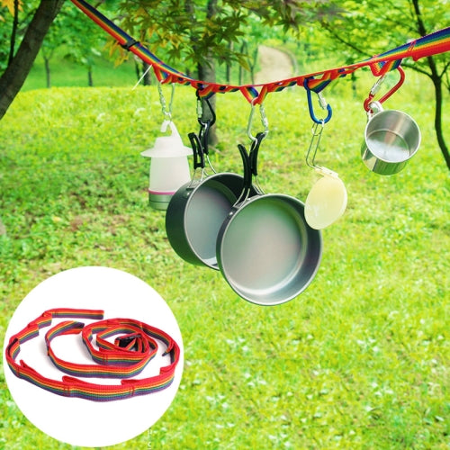 Outdoor Camping Tent Rainbow Rope Decoration Color Ribbon and a Storage Bag, Size: 187*2 cm