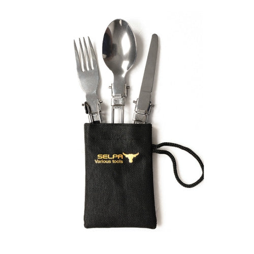 Three-Piece Stainless Steel Foldable Outdoor Cutlery