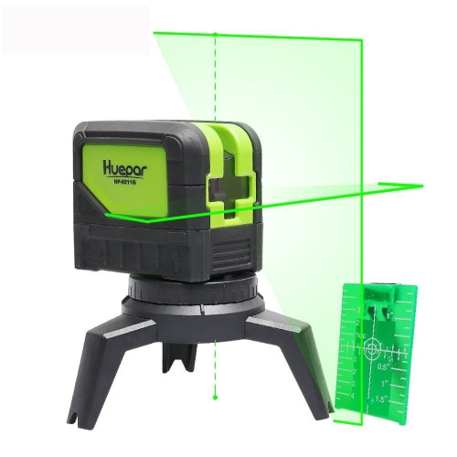 9211G 1V1H 15mW 2 Line 2 Dot Green Beam Laser Level Covering Walls and Floors (Green)