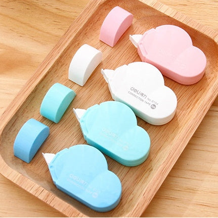 Deli 4 PCS School Office Supplies Creative Clouds Shape Mini Small Correction Tape