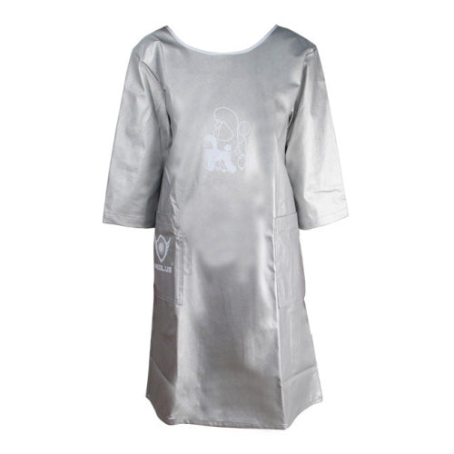 Half Sleeve Pet Apron Beauty Gown Pet Grooming Beautician Smock Waterproof Clothing Pet Store Aprons,L, Length: 95cm(Silver)