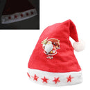 Christmas Decoration Napped Fabric Santa Hat Light Five-pointed Stars Pattern Children Dressing Up Christmas Hat, Random Pattern Delivery