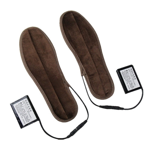 Lithium Battery Powered & Rechargeable Heated Insoles Keep Feet Warm Pad, Keep Warm 8-9 hours, Size: 37-38 yard(Brown)