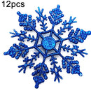 12 PCS Christmas Tree Ornaments Acrylic Snowflake Pieces Decorative Pendant Loose Powder, Diameter: 10cm(Dark Blue)
