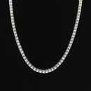 Mens Hip Hop Punk 1 Row Crystal Inlaid Alloy Necklace Chain, Size: 20 inch(White)