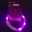 LED Light Collar USB Rechargeable Pet Dogs Collar, Size: M, Length: 50cm(Pink)