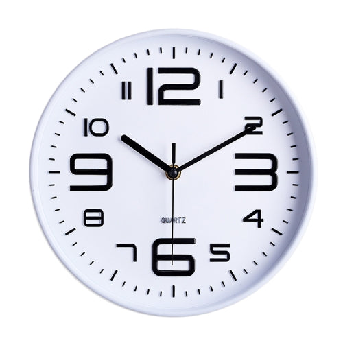 12 inch Creative Decorative Round Shape Living Room Simple Modern Quartz Wall Clock(White)
