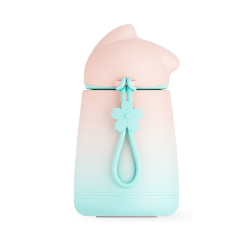 300mL Lady Wit Cat Stainless Steel Mug Gradient Cute Lovely Cup(Pink)