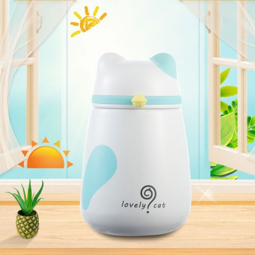 250mL Lovely Cartoon Bells Cat Stainless Steel Mug Children Girl Portable Cup(Blue)