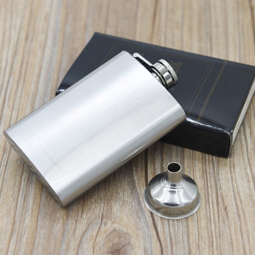 112mL (4oz)Handy Narrow-version Wine Jug Portable Stainless Steel Hip Flask(with Small Funnel)(Silver)