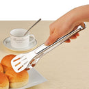 Stainless Steel Barbecue Steak Clip Tongs BBQ Roasting Shovels Leak Steak Shovel Spatula Food Clamp Bread Clips, Length: 24cm