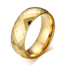 Fashion Men Jewelry Exquisite Tungsten Steel Multi-section Gold Ring, Size: 13, Diameter: 22.3mm, Perimeter: 70mm