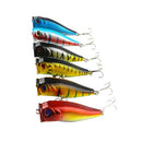 HENGJIA Plastic Artificial Fishing Lures Popper Bionic Fishing Bait with Hooks, Length: 9 cm, Random Color Delivery