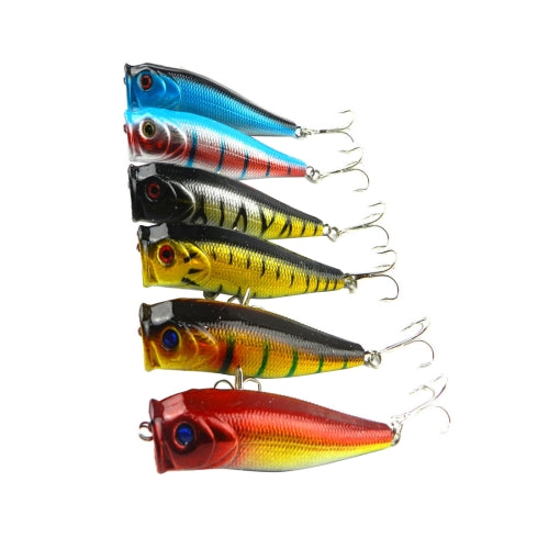 HENGJIA Plastic Artificial Fishing Lures Popper Bionic Fishing Bait with Hooks, Length: 9 cm, Random Color Delivery