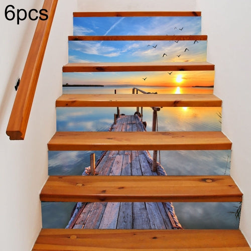 6 PCS DIY Creative Silent Sea Stairs Sticker Home Decoration, Size: 18*100cm