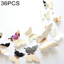 36 PCS Home Decoration Originality PC 3D Mirror Surface Butterfly Wall Paste