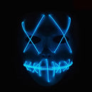 Halloween Terror Ghost Cosplay Mask LED Luminous Flash Mask (Blue Light)