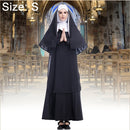Halloween Costume Women Nun Missionary Cosplay Clothing, Size:S, Bust:92cm, Dress Length:138cm, Shoulder Width:38cm