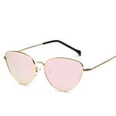 Women Cat Eyes Shape Color Lens UV400 Protective Sunglasses