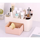 Multi-function Sub Format Desktop Cosmetics Tableware Organize Debris Storage Box Container Holder with Drawer(Light Pink)