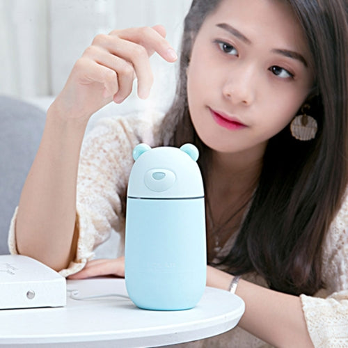 Creative Mini Portable Polar Bear Shape Mute Desktop Air Humidifier with Extended USB Port, Capacity: 320ml, DC 5V(Blue)