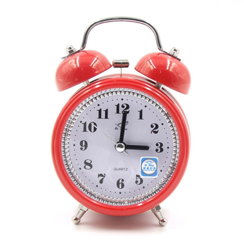 Fashion Mute Metal Alarm Clock with Night Light, Size: 12*8.5cm(Red)