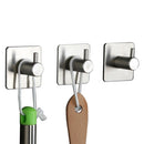 12 PCS Brushed Stainless Steel Multi-functional Nail-free Traceless Square Hook for Bathroom Kitchen